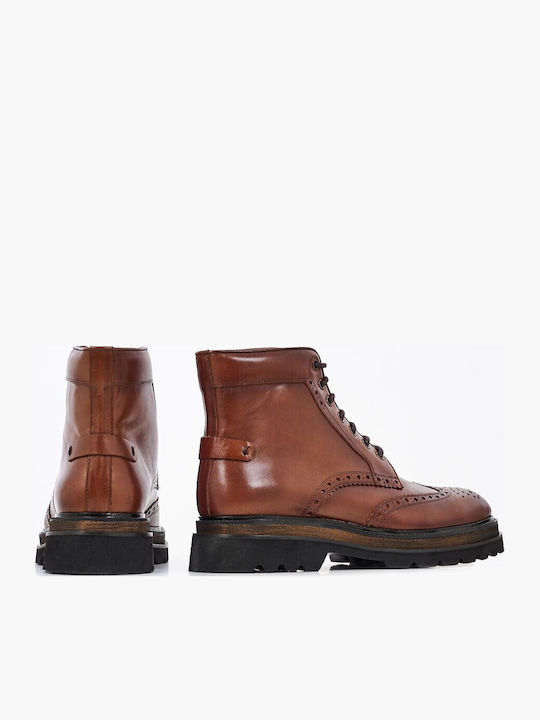 Piele Tabac maro Ghete barbati