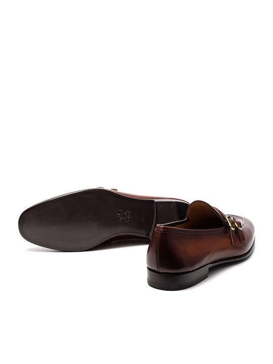Leder Herren Mokassins in Tabac Braun Farbe