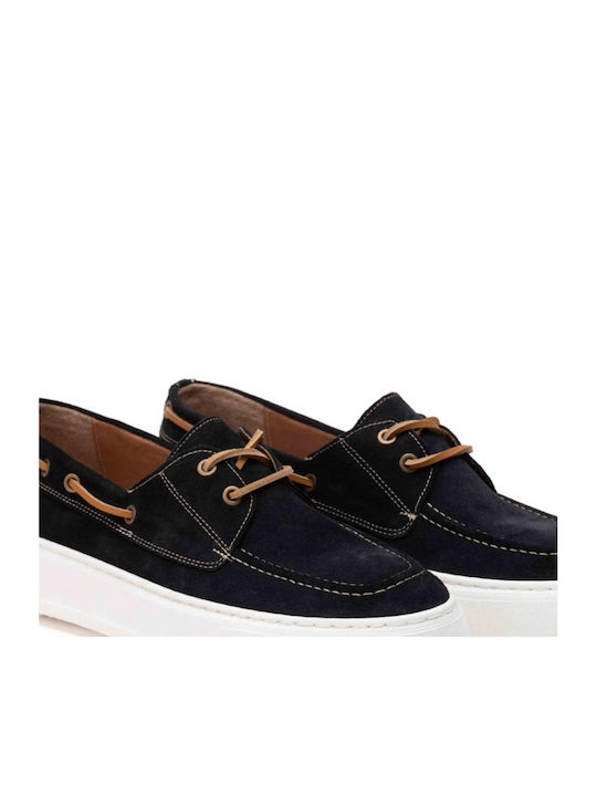 Men's Leather Boat Shoes Blue