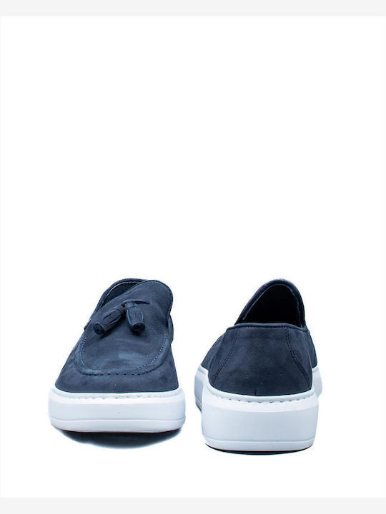 Δερμάτινα Ανδρικά Loafers σε Μπλε Χρώμα