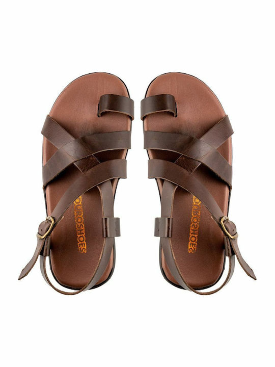 Leder Herrensandalen in Braun Farbe