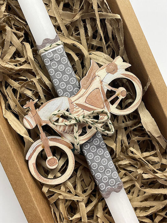 Osterkerze Rund Handgefertigt Beige