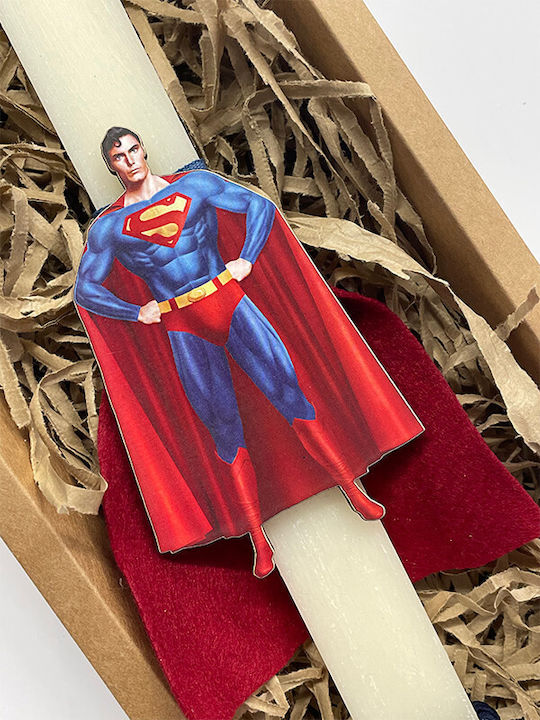 Osterkerzen Superman Runde Handgefertigt Beige