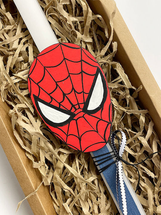Λαμπάδα Spiderman Στρογγυλή Λευκή