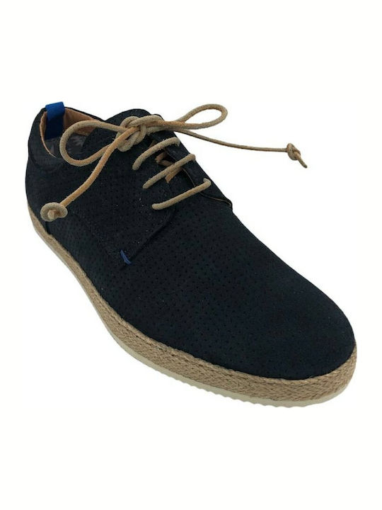 Leather Men's Espadrilles in Blue Color