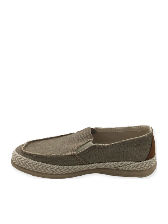 Leather Men's Espadrilles in Beige Color