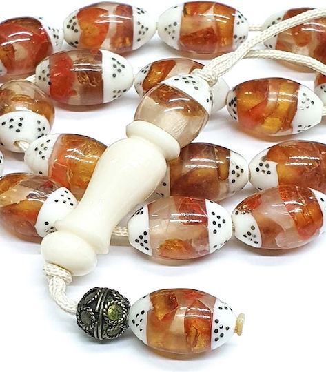 Roloi Komboloi Camel Bone Worry Beads Multicolour 28cm