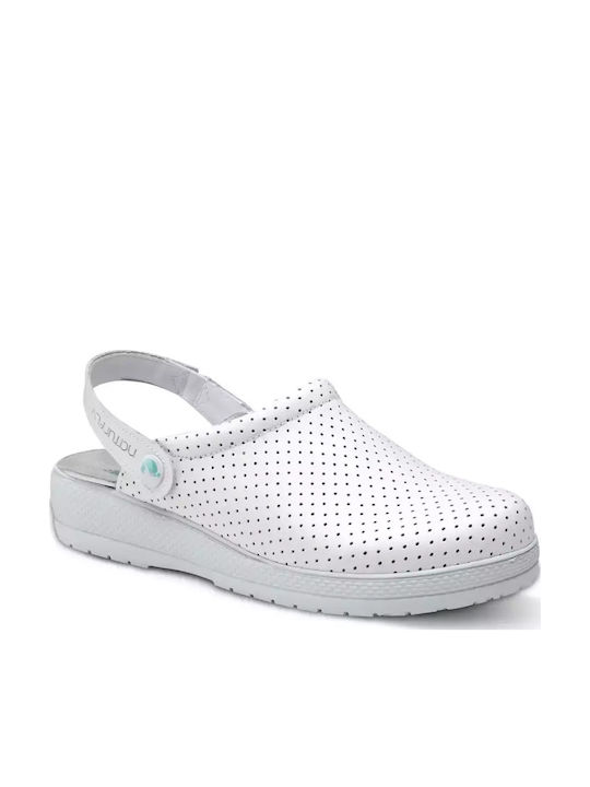 Feliz Caminar Leder Anatomisch Clogs Weiß