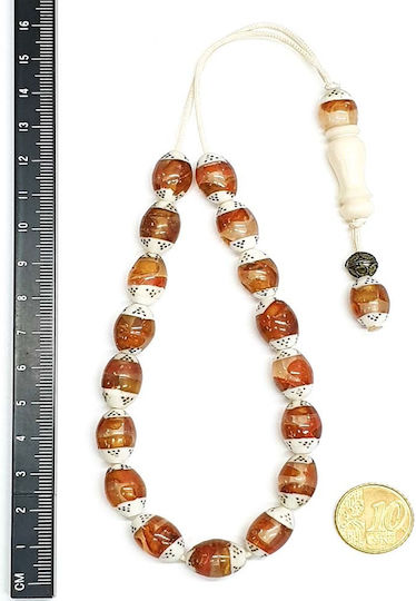 Roloi Komboloi Camel Bone Worry Beads Multicolour 28cm
