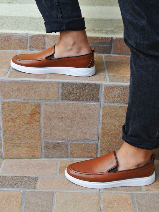 Leder Herren Slip-Ons Tabac Braun