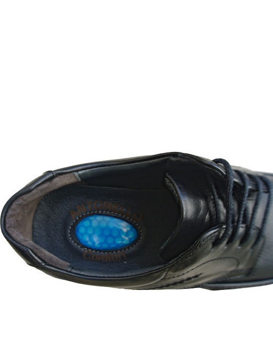Αntonello Leder Herren Freizeitschuhe Anatomisch Schwarz