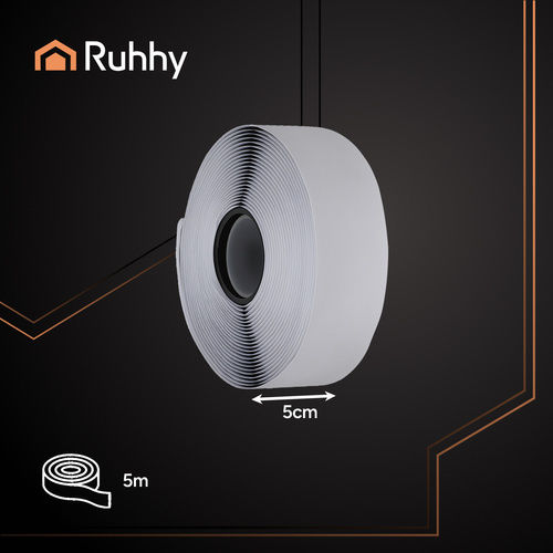 Ruhhy Self-Adhesive Hook & Loop Tape Black 50mmx5m 1pcs