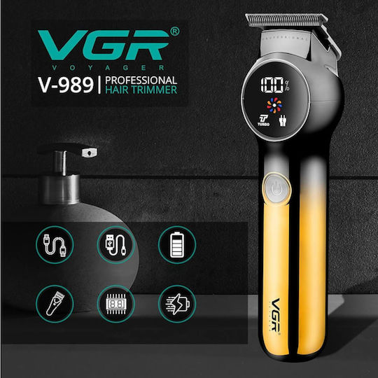 VGR Wiederaufladbare Haarschneidemaschine Gold V-989