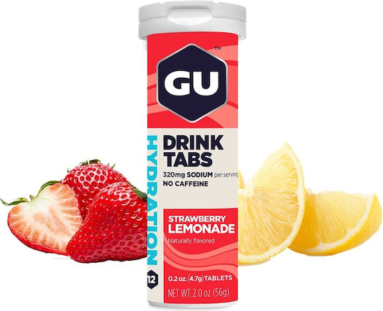 GU Drink Tabs 320mg Φράουλα Λεμόνι 12 ταμπλέτες