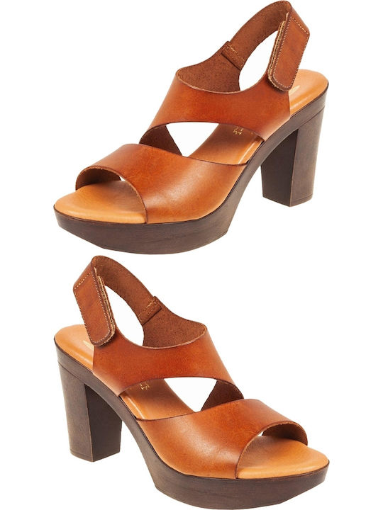 Leather Sandals Tabac Brown