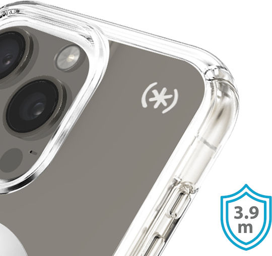 Husă Speck Magsafe iPhone 15 Pro Presidio Perfect Clear Clicklock Argintie