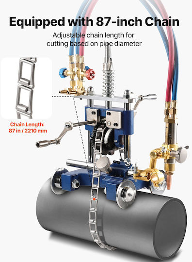 Vevor Cg2-11y Manual Gas Pipe Cutting Machine Thickness 0 2"-2" Portable Pipe 0°-45°