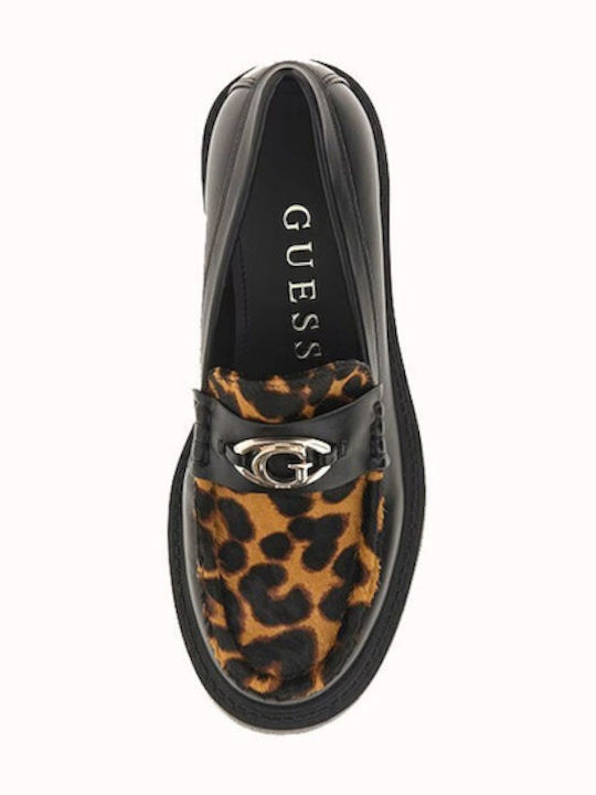 Leather Women's Loafers in Black Color