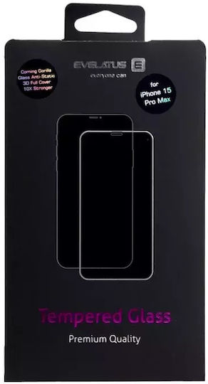Protector Mai Puternic Privacy Din Sticlă Pentru iPhone 16 Pro Negru Evelatus Negru