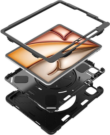 Eiger Hülle iPad Air 13" Pro 12,9" Verstärkt 3m 360° Rotierende Griff Schwarz