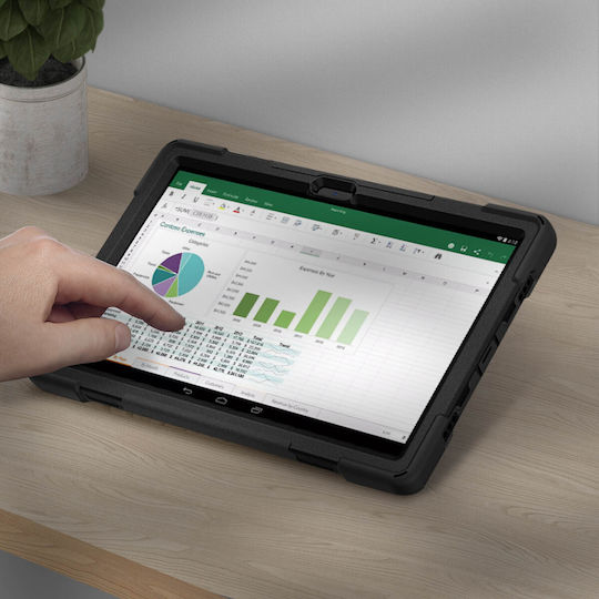Калъф Lenovo Tab P11 Pro Хибриден Въртящ Се Дръжка През Рамо Черен
