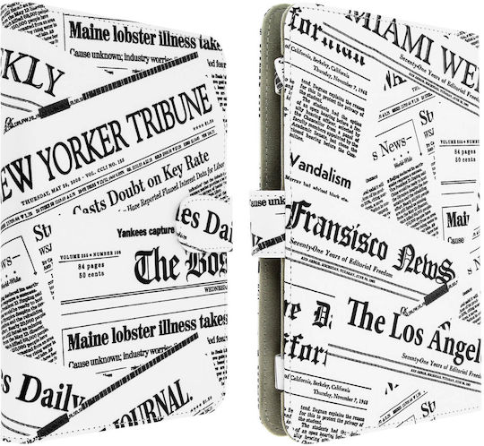 Akashi Universal Folio Cover 7'' To 8'' Tablets Newspapers Model White