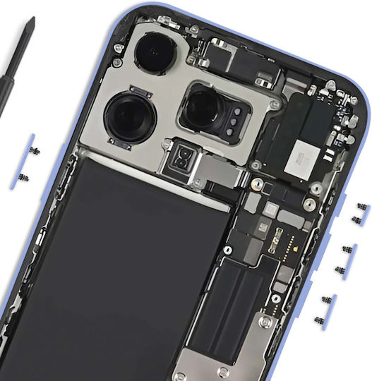 Clappio Power Lautstärketasten Iphone 16 Iphone 16 Plus Blaue Ersatzschlüssel für Mobiltelefone