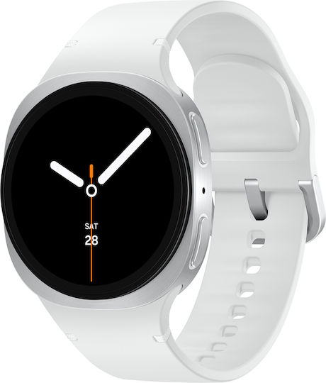 Samsung Galaxy Watch8 Aluminum 40mm Waterproof with Heart Rate Monitor (Silver - S/M)