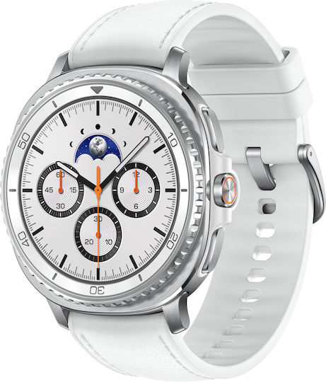 Samsung Galaxy Watch8 Classic Stainless Steel 46mm Αδιάβροχο με Παλμογράφο (Λευκό)