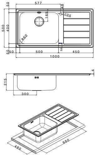 Apell Linear 8515 Ένθετος Αριστερός Inox Σατινέ Μ100xΠ50cm Ασημί Apell Linear 8515 Ένθετος Αριστερός Inox Σατινέ Μ100xΠ50cm Ασημί