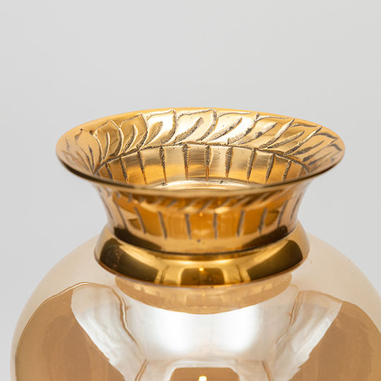Eurolamp Βάζο Γυάλινο Χρυσό Φ17xΥ33cm