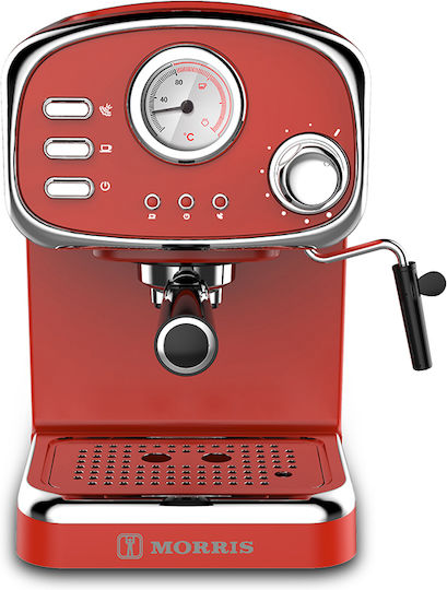 Morris Automatic Espresso Machine 1100W Pressure 20bar Red R20808EMR