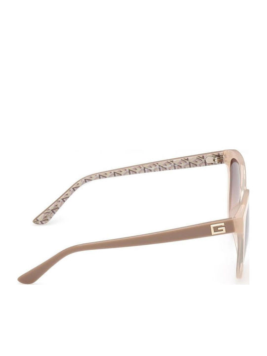 Guess Women's Sunglasses with Beige Plastic Frame and Brown Gradient Lens GU7920 57F