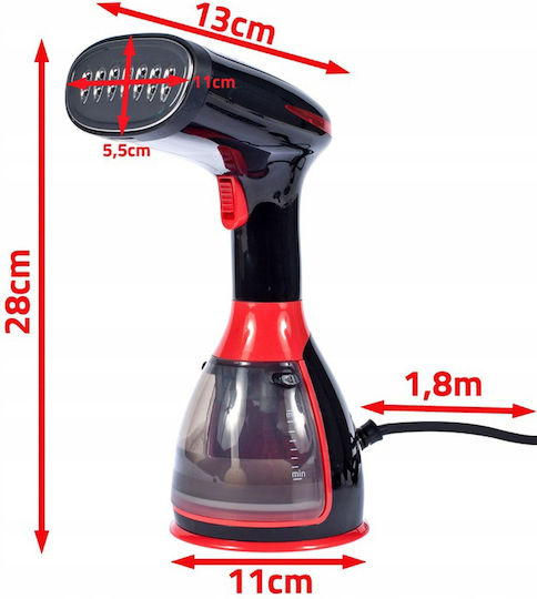 Kleiderdampfer Hand 1500W mit Behälter 280ml Schwarz