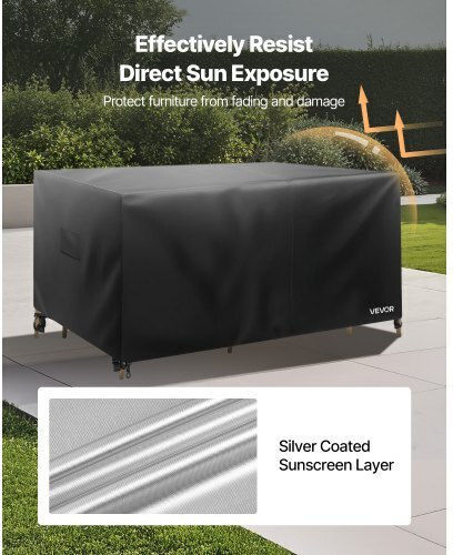 Vevor Waterproof Protective Sofa Cover 420x420x28cm In Black Color