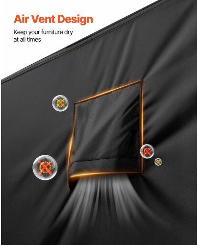 Vevor Waterproof Protective Sofa Cover 420x420x28cm In Black Color