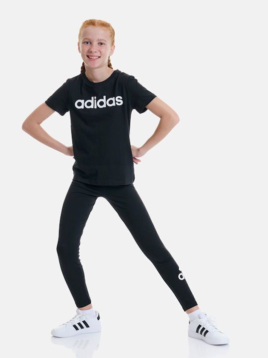 Παιδικό T-shirt Μαύρο Essentials Linear