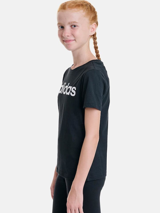 Παιδικό T-shirt Μαύρο Essentials Linear