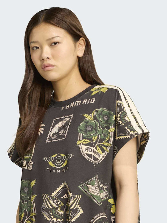 Dress Καλοκαιρινό Mini Αθλητικό Φόρεμα T-shirt Κοντομάνικο Μαύρο
