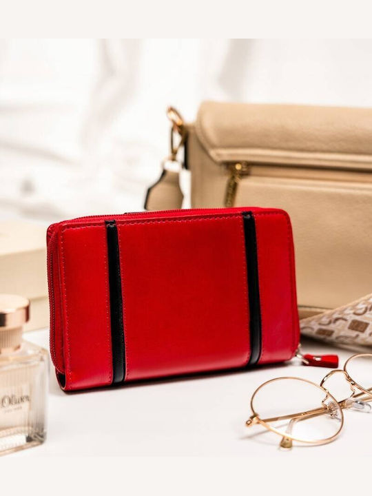 Large Leather Women's Wallet with RFID Red