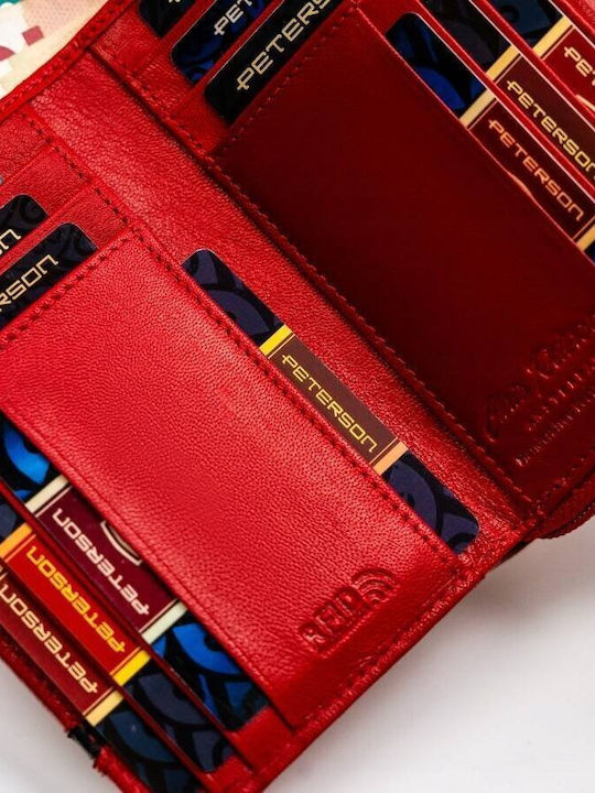 Large Leather Women's Wallet with RFID Red