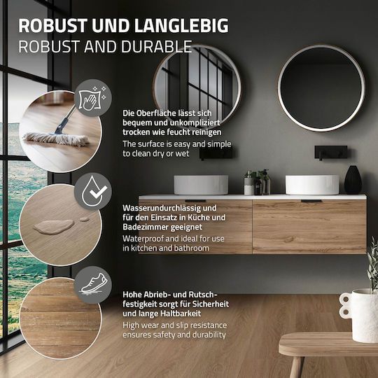 1.5 M² Click Vinyl Flooring Oak 4.2 Mm Pvc Laminate