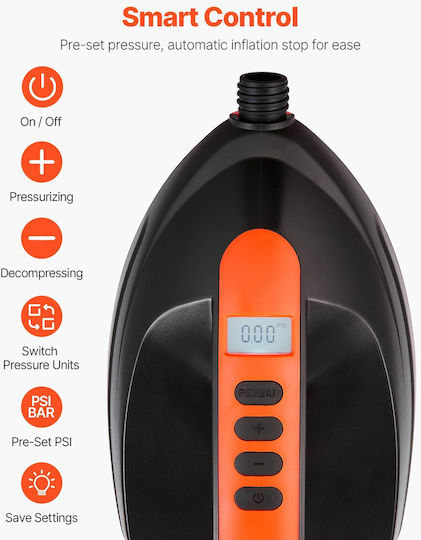 Vevor Pompă Electrică Pentru Placă SUP 20psi Pompă De Aer 12v Dc Cu Conector Auto