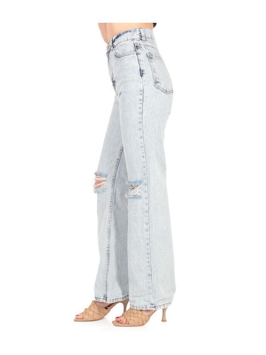 Hochgeschnittenes Denim Hosen Mit Rissen