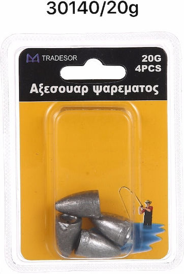 Βαρίδιο Ψαρέματος Μολύβδου 20gr Σετ 4τμχ