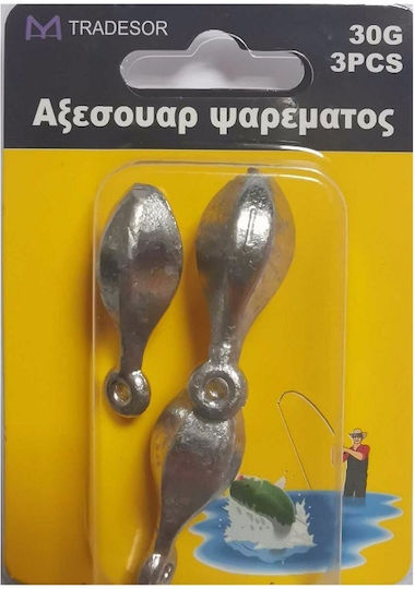Βαρίδιο Ψαρέματος Μολύβδου 30gr Σετ 3τμχ