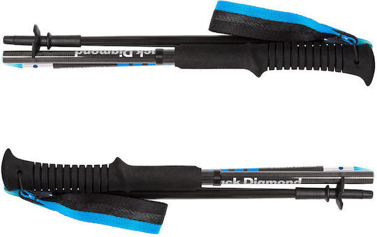 Black Diamond Pair of Compact Carbon Fiber Trekking Poles with 3 Sections Distance Black 255gr