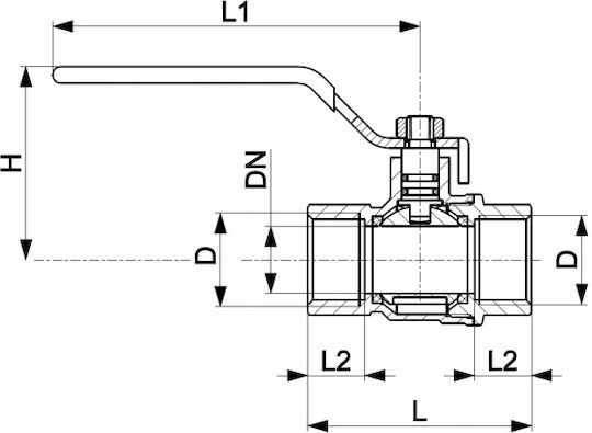 Gas Water Valve 3/4 with Handle Kfa Armature