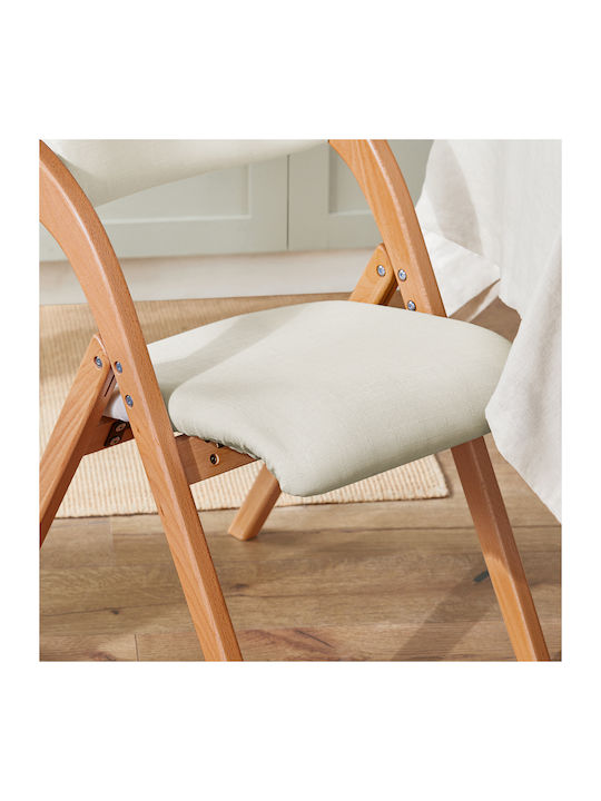 Wooden Foldable Kitchen Chair White 47x50x51cm