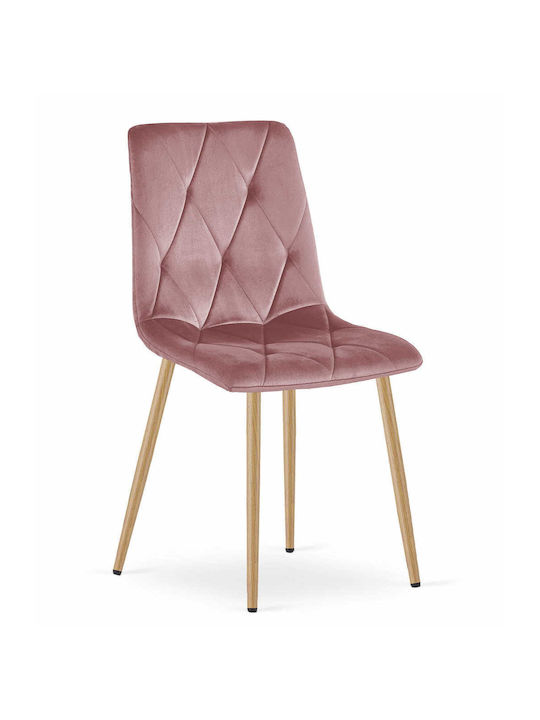 Kitchen Velvet Chair Pink Velvet 67.5x59x58cm 3pcs